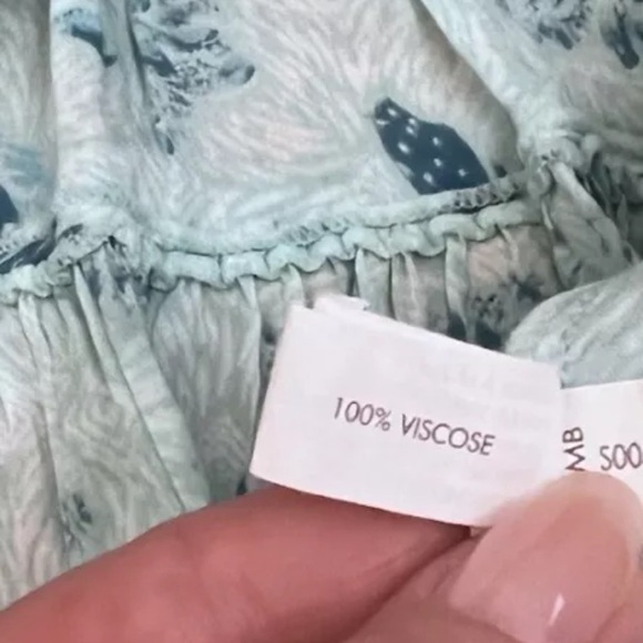 Poupette St Barth Dress Womens Size Small Aqua Teal Blue Floral Tassels - Picture 8 of 9